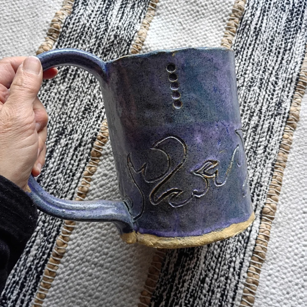 Giant Handcrafted Unique Ceramic Mug - Picture 1 of 8